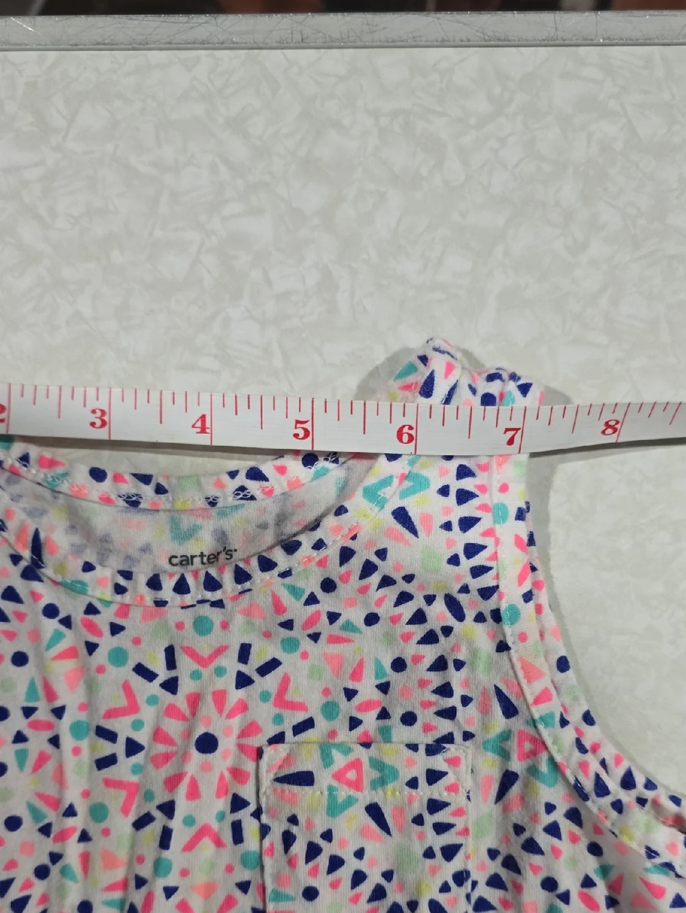 Carter's Pink Geometric Tie-Front Tank Top Size 6